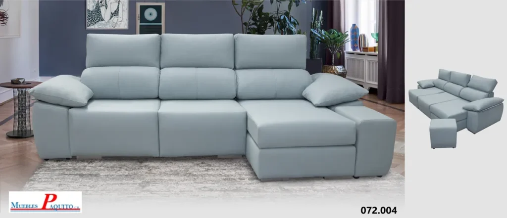 sofa chaiselongue blanco tapizado