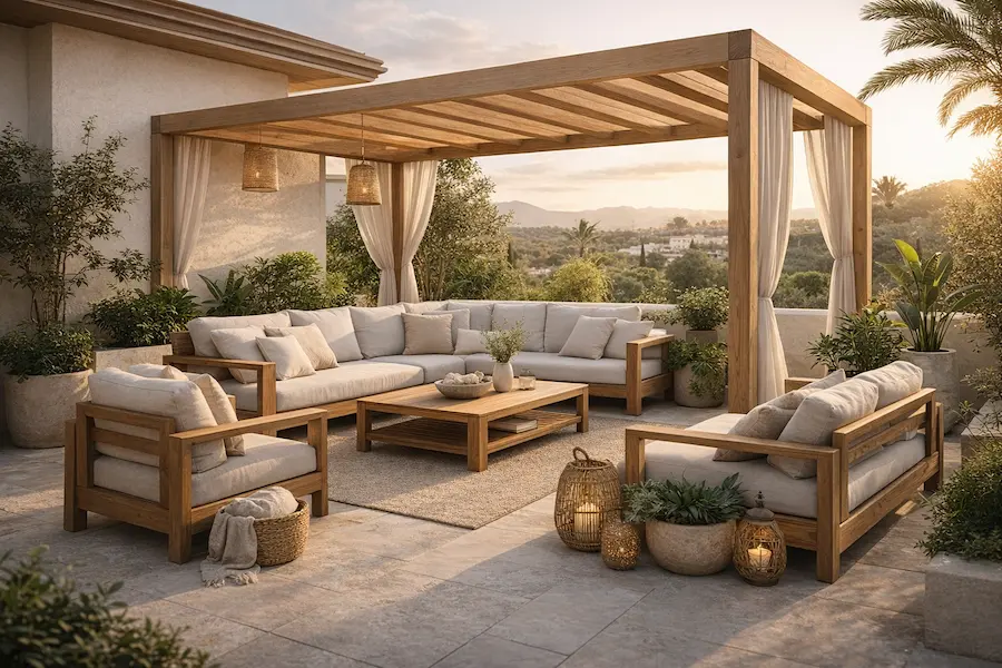 muebles de jardín para terraza moderna cómoda y elegante